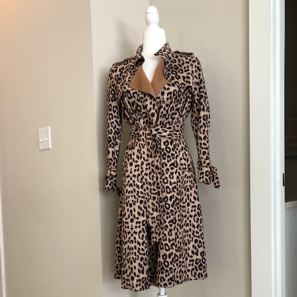 Few Moda Leopard Print Trench Coat